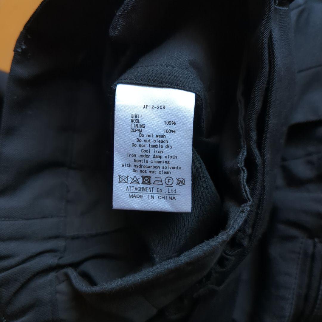 ATTACHMENT ウールギャバジン2プリーツテーパードフィットトラウザーズ