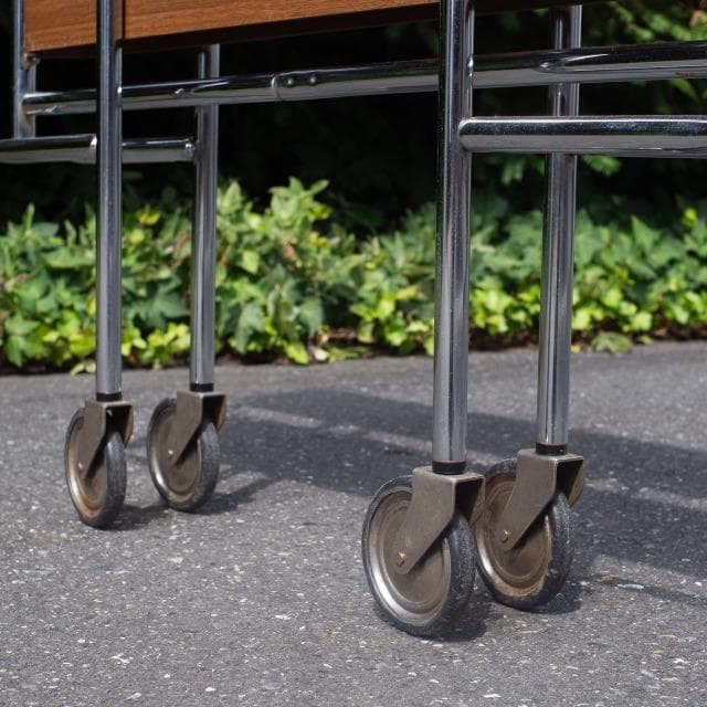 70s ドイツ ヴィンテージ フォールディングワゴン キッチンワゴン シェルフ