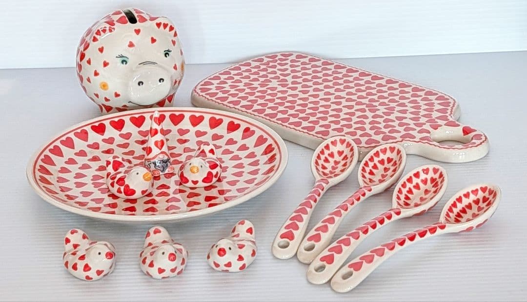 ポーリッシュポタリー ハートセット♡.*・゜