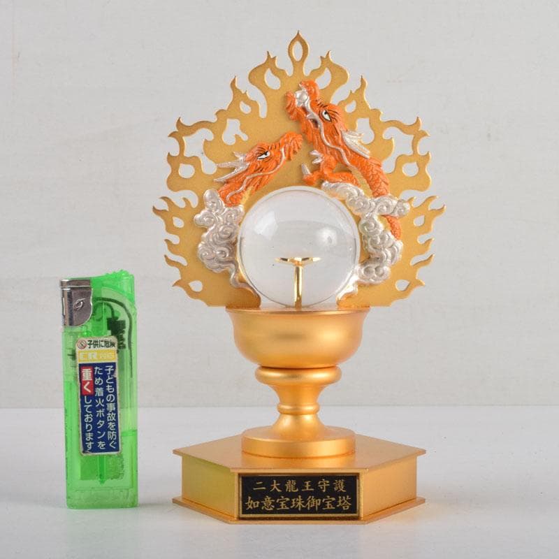 ヒデ仏教美術　阿含宗　二大龍王守護　如意宝珠御宝塔　書付共箱　V　8864