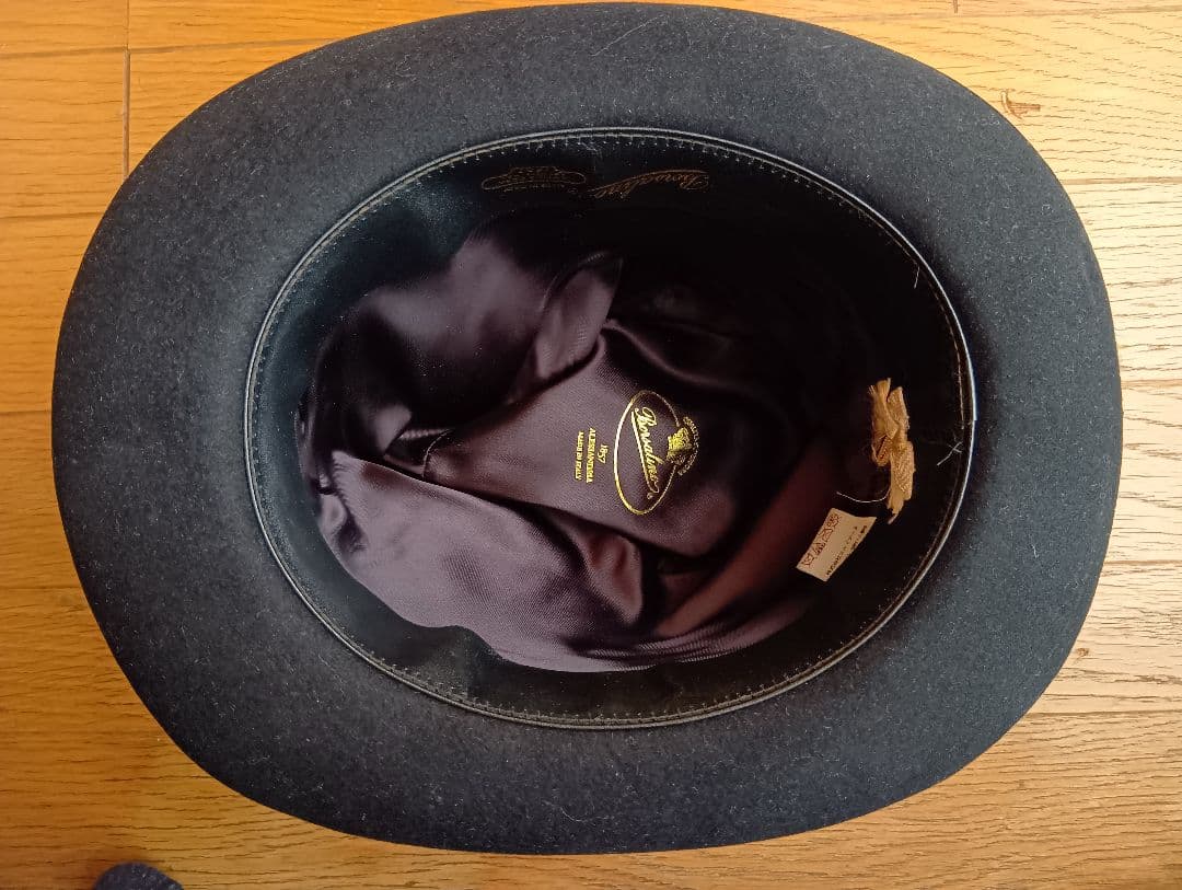 t*a様 Borsalino ボルサリーノ ホンブルグ ブラック 59サイズ