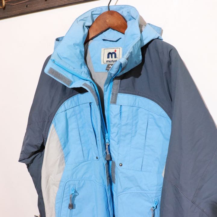 mistral ミストラル　スノボ・スキーウエア上下セット　水色xグレー