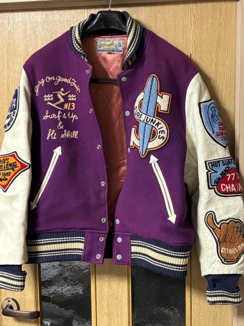 ホワイツビル サーフ ジャンキーズ スタジャン フルデコ 袖革 レア 40 貴重