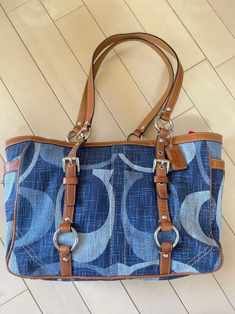 COACH シグネチャー柄デニムトートバッグ ショルダーバッグ