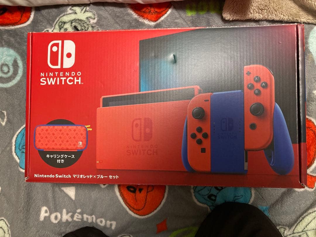 H*a様 Switch本体 マリオレッド×ブルー 付属品全てあり