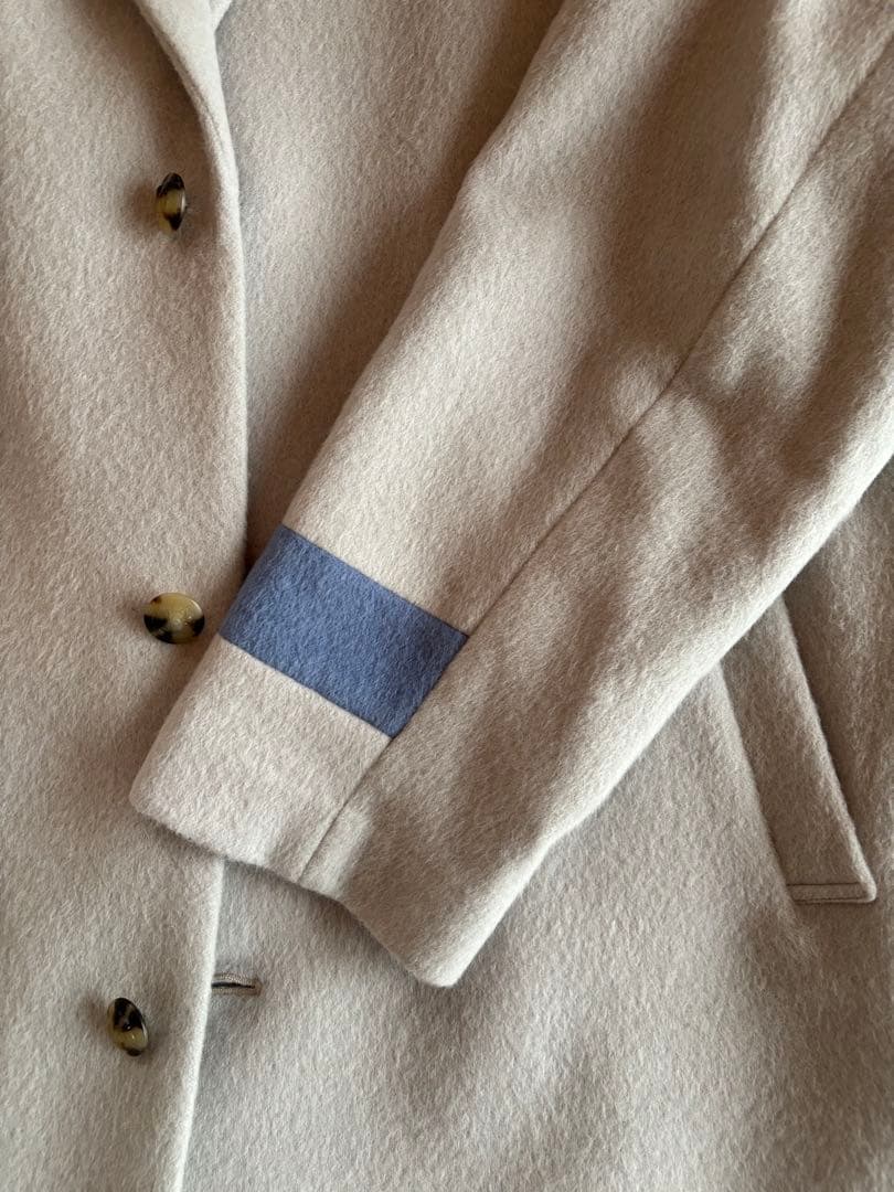 トーマスマグパイアンゴラコート ロングコート ライトグレー