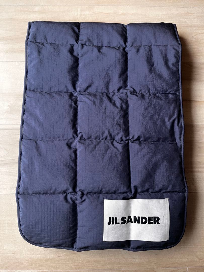 JIL SANDER+ ネイビー キルティングダウンマフラー