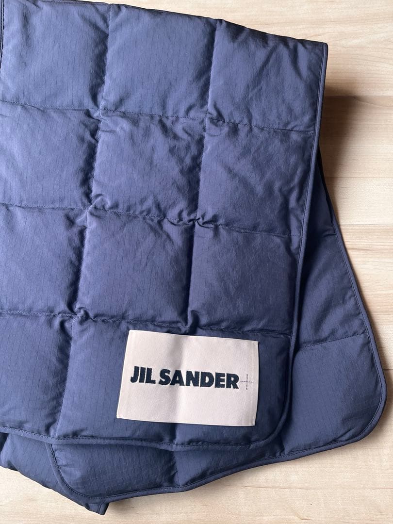 JIL SANDER+ ネイビー キルティングダウンマフラー