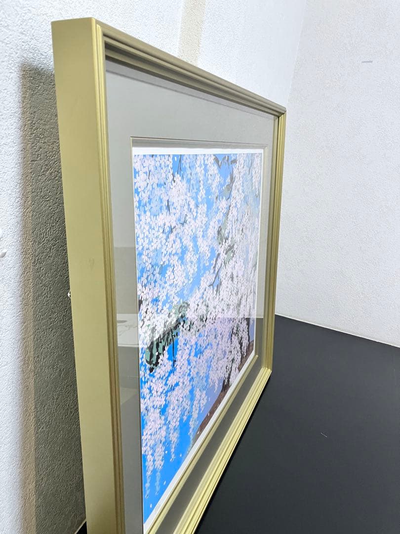 中島千波:シルクスクリーン「桜花清々」限定120部、直筆サイン、専用箱