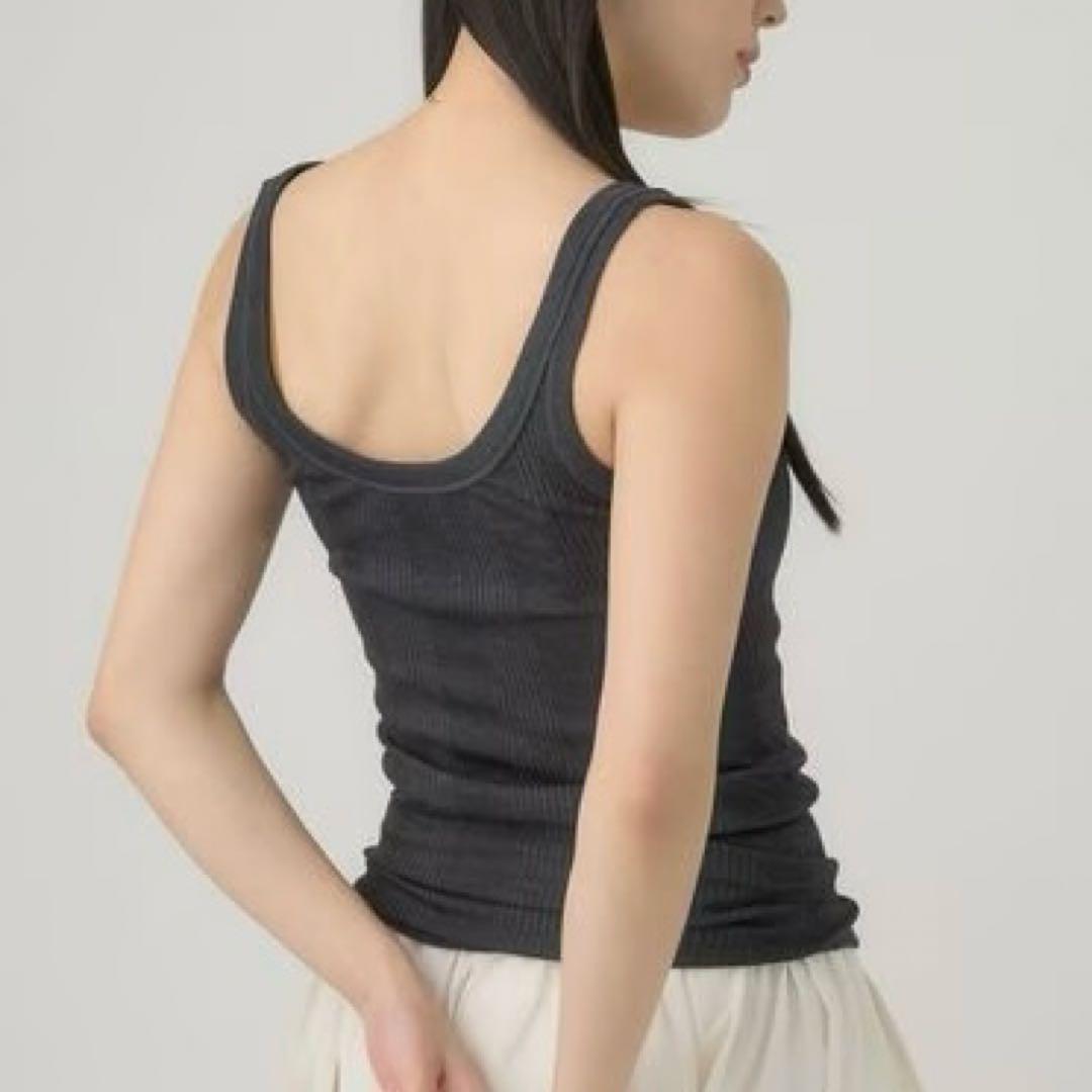 新品タグ付 Chaosカオス シルクマルドウタンクトップ チャコール グレー