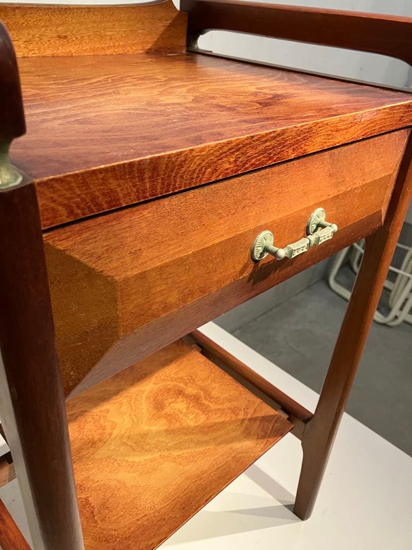 オールド・コイズミの木製コンソールテーブル、レトロ、キツツキ、天童木工、