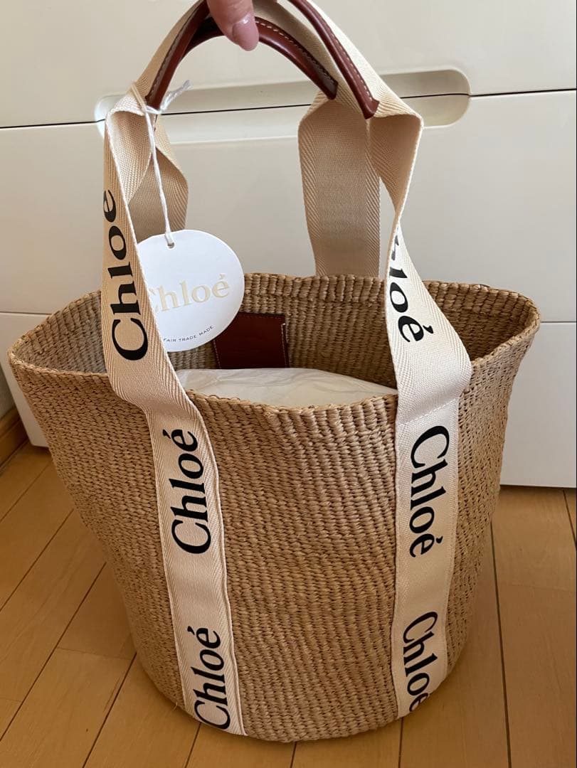 Chloé(クロエ) ウッディ ホワイト かごバッグ　未使用品