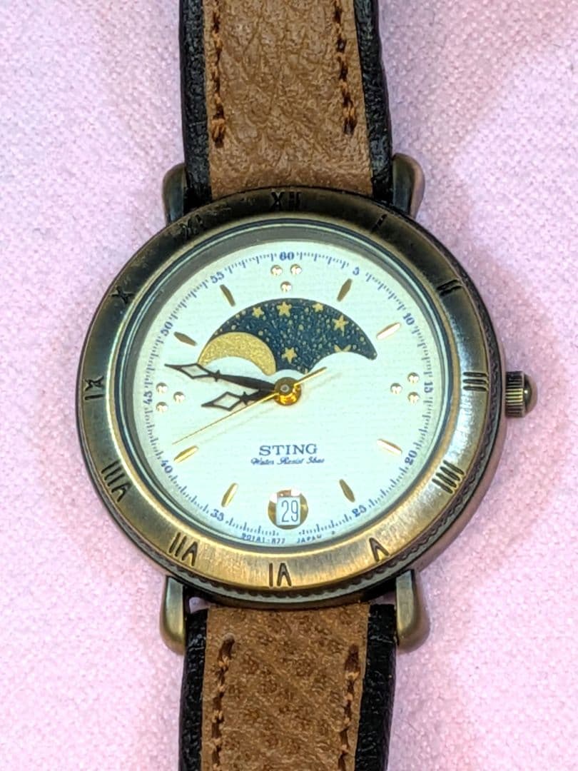 激レア　未使用　CASIO　STING ムーンフェイズ　稼働　新品電池