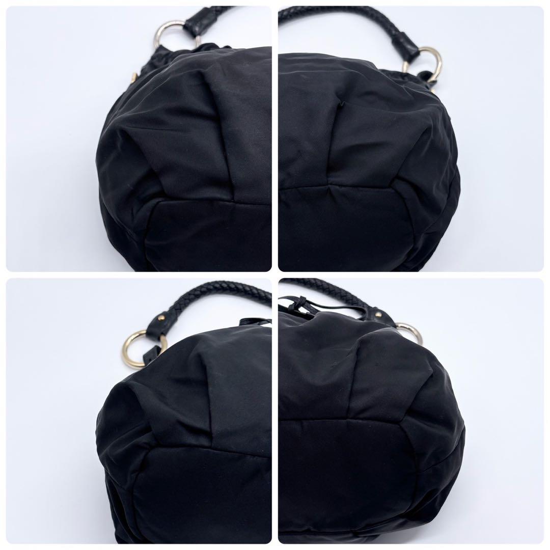 PRADA プラダ ロゴ ナイロン ショルダーバッグ ブラック WS12713