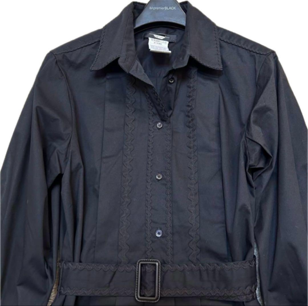 最終価格 訳あり未使用級Max Maraマキシ丈シャツワンピース 40黒ベルト