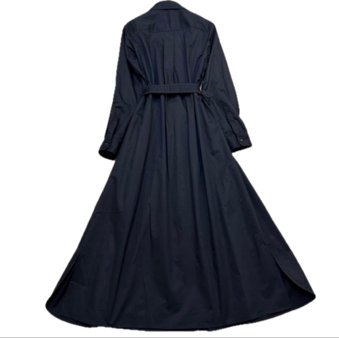 最終価格 訳あり未使用級Max Maraマキシ丈シャツワンピース 40黒ベルト