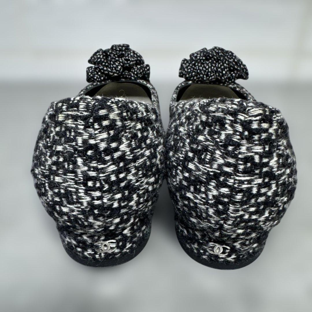 CHANEL シャネル　カメリア　パンプス　ツイード　ココマーク