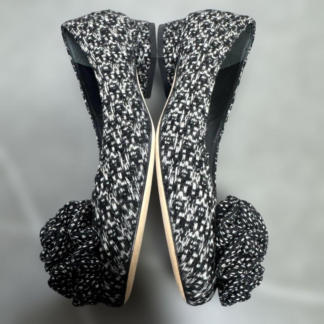 CHANEL シャネル　カメリア　パンプス　ツイード　ココマーク