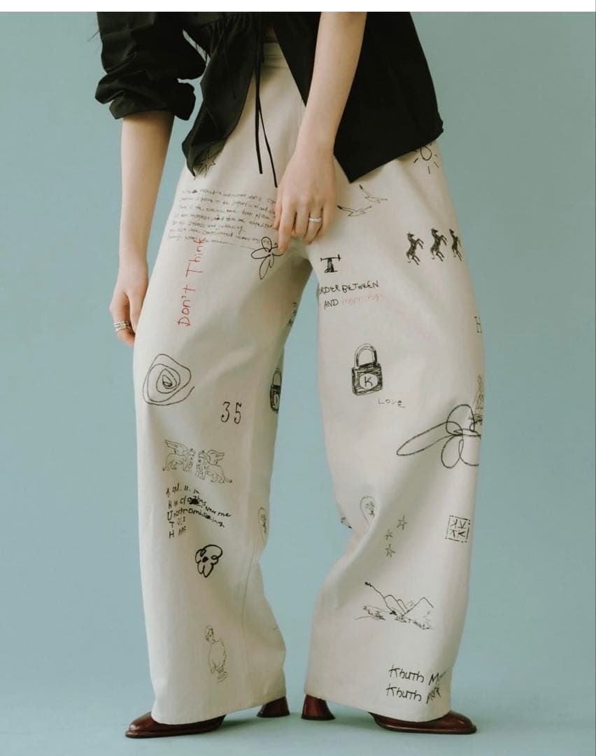 パンツ Knuth Marf high waist tatoo pants
