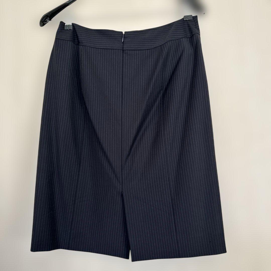 大きいサイズ　美品　23区　ネイビー　濃紺　ピンスストライプ　スーツ　44