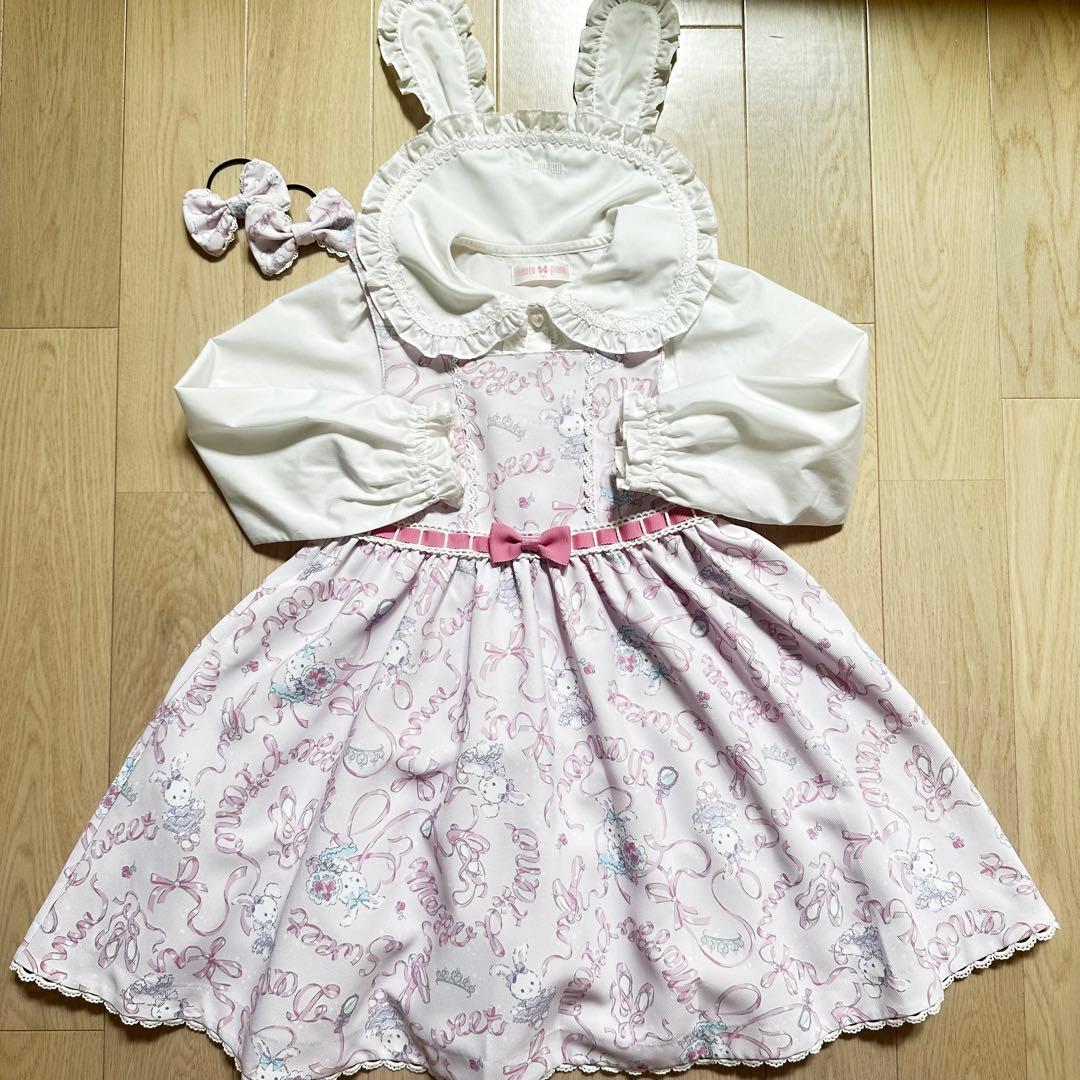 mezzopiano 35周年　うさぎバレエ柄ワンピース