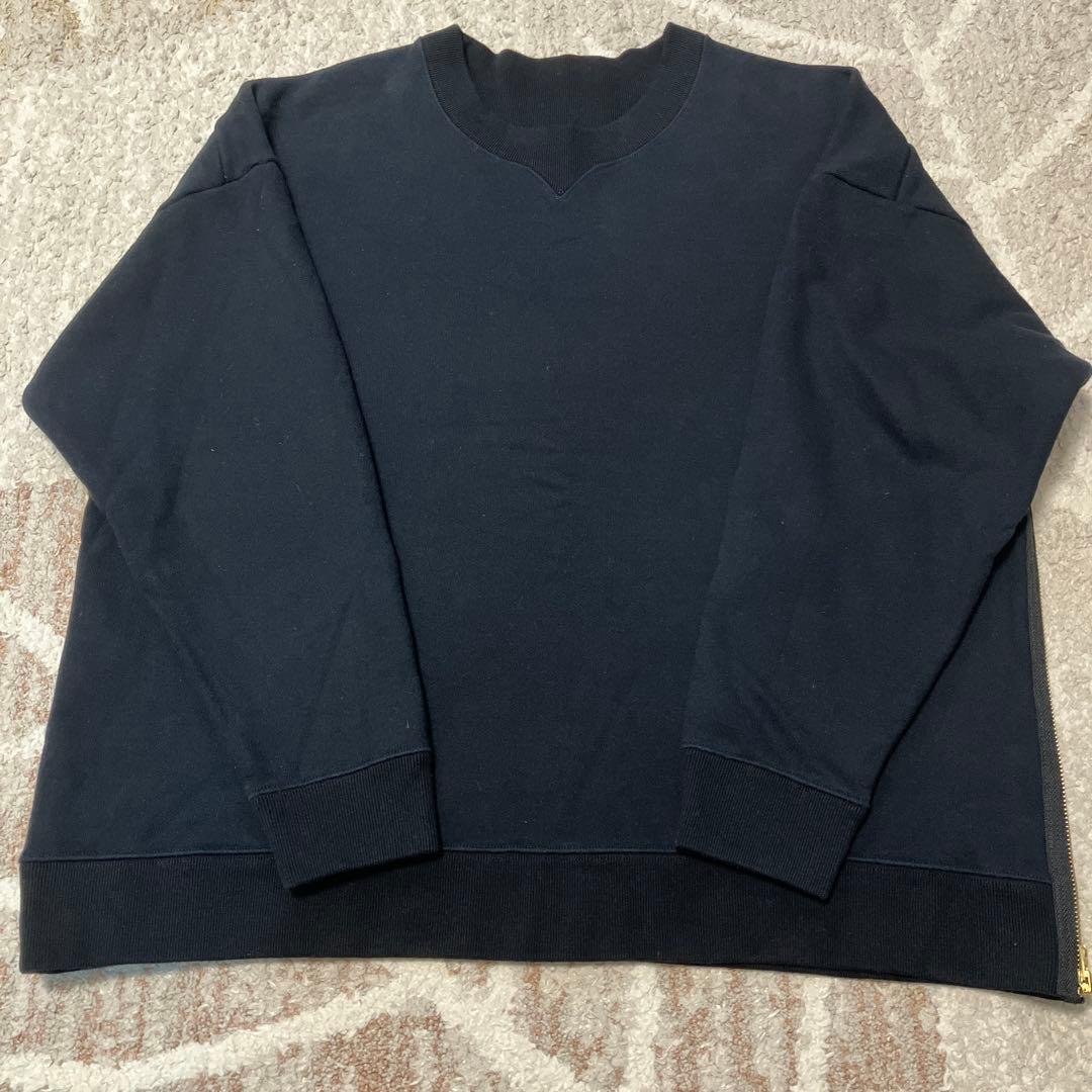 ビアズリー　サイドジップ裏起毛プルオーバー　ブラック