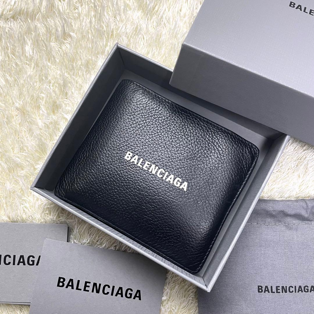 付属品完備 バレンシアガ エブリデイ 二つ折り財布 ブラック