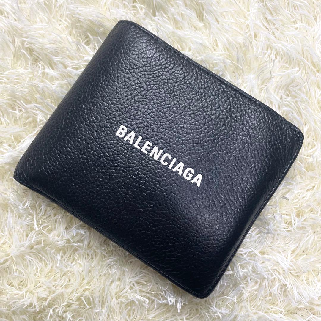 付属品完備 バレンシアガ エブリデイ 二つ折り財布 ブラック