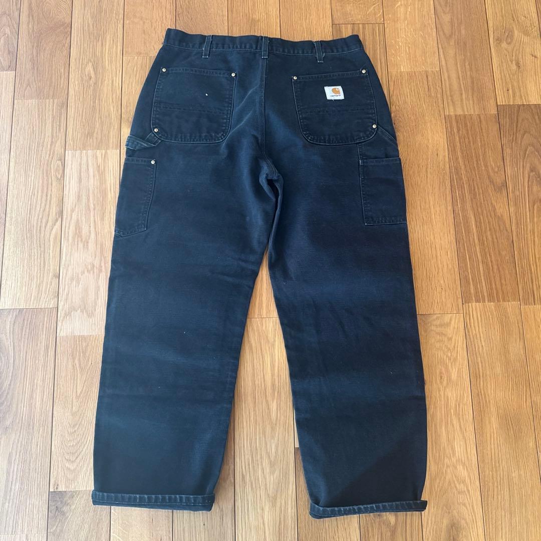 W38L30 CARHARTT ダブルニー ダックペインターパンツ ブラック