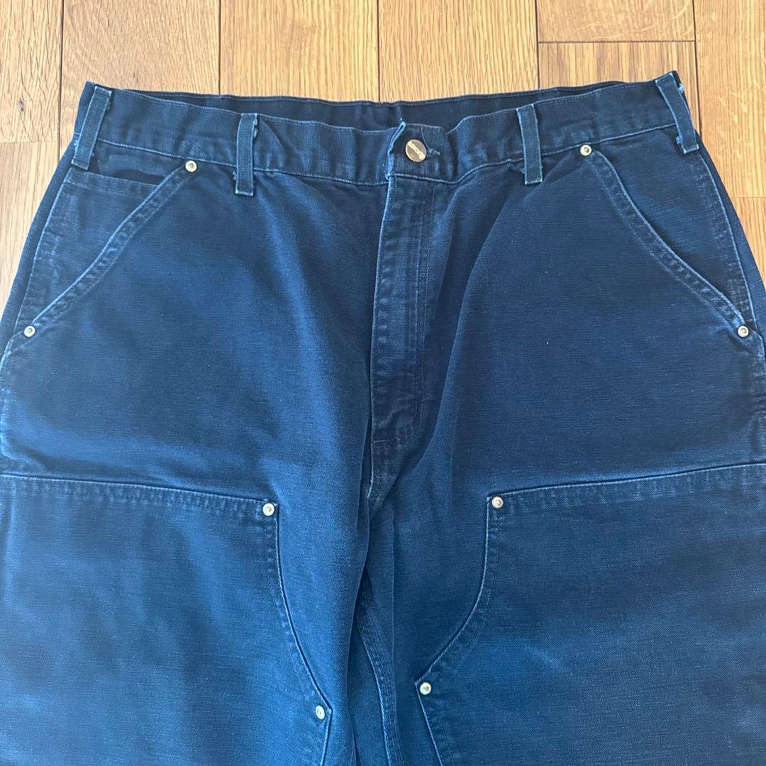 W38L30 CARHARTT ダブルニー ダックペインターパンツ ブラック