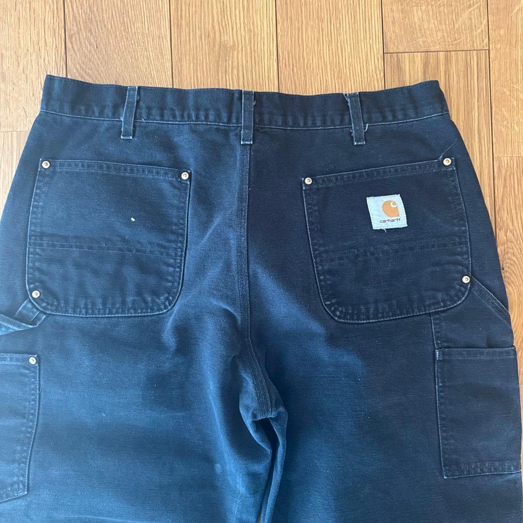 W38L30 CARHARTT ダブルニー ダックペインターパンツ ブラック