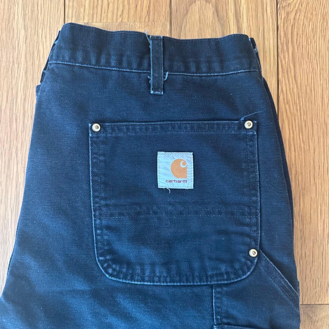 W38L30 CARHARTT ダブルニー ダックペインターパンツ ブラック