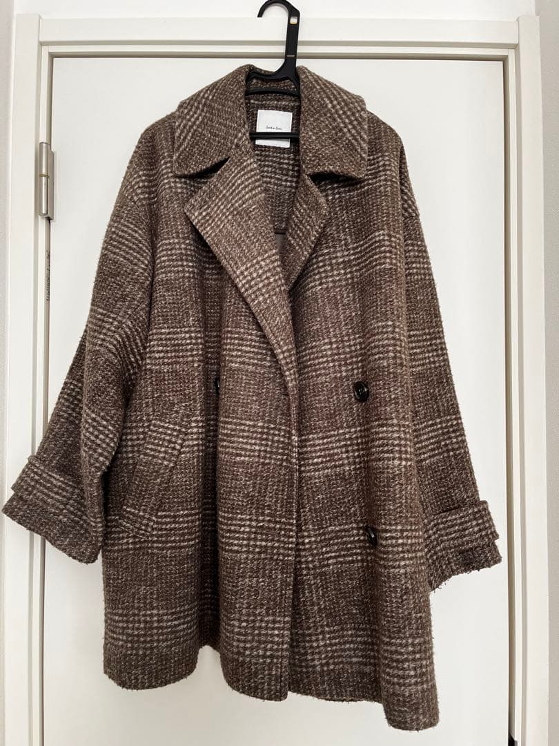 スピックアンドスパン　ミドル丈　チェックコート