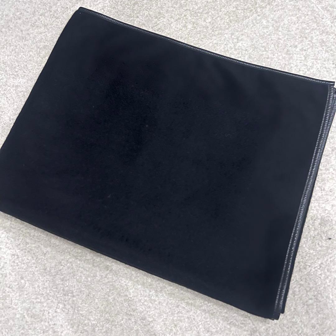 ASAUCE MELER レザートリミング ストール 大判 アソースメレ 黒系