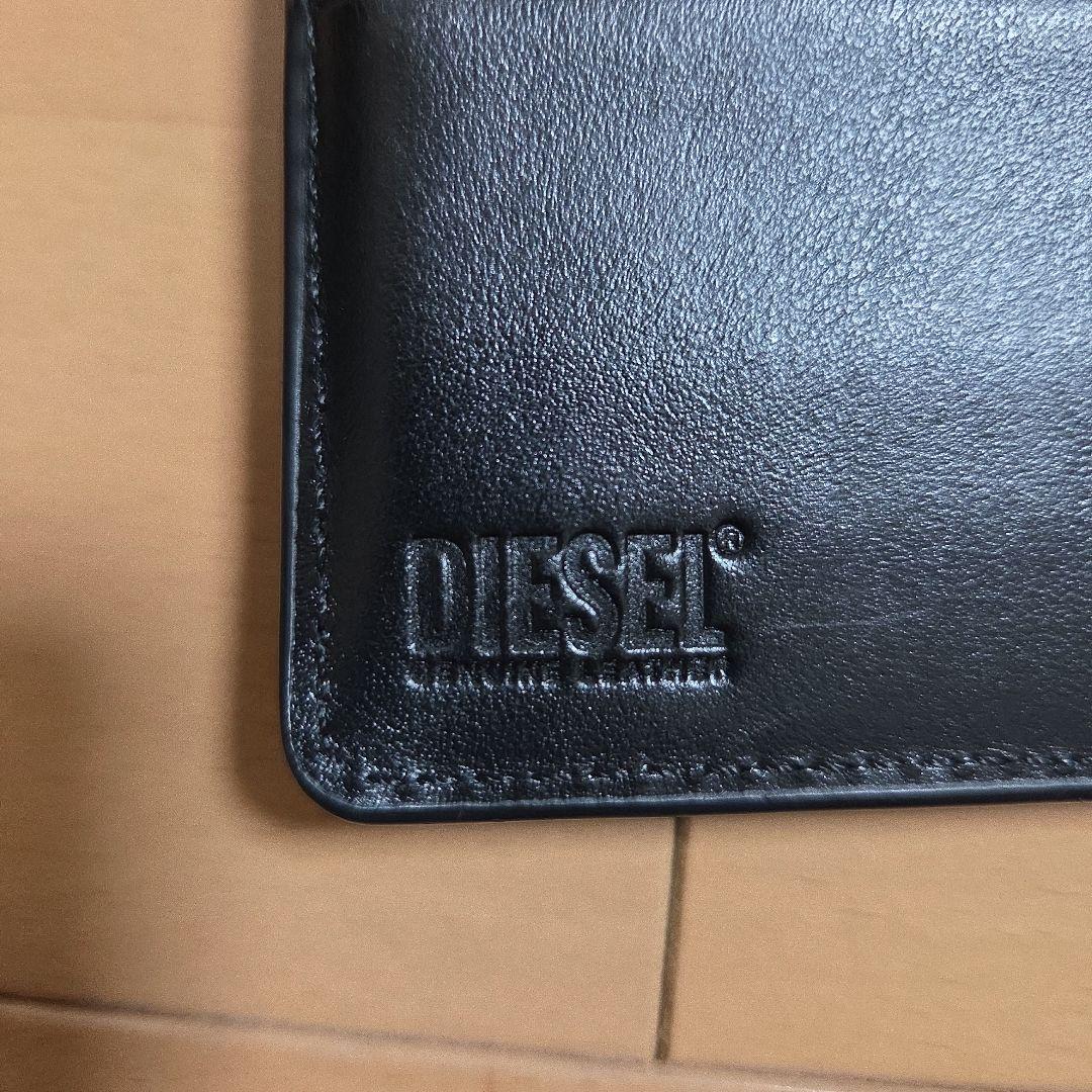 DIESEL エンボス加工 二つ折り財布 ブラック