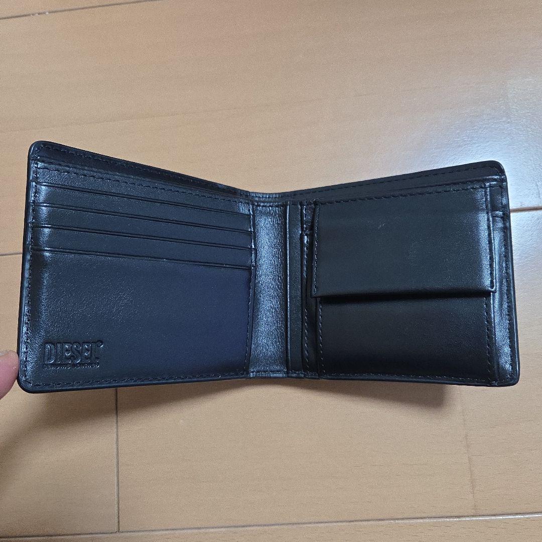 DIESEL エンボス加工 二つ折り財布 ブラック