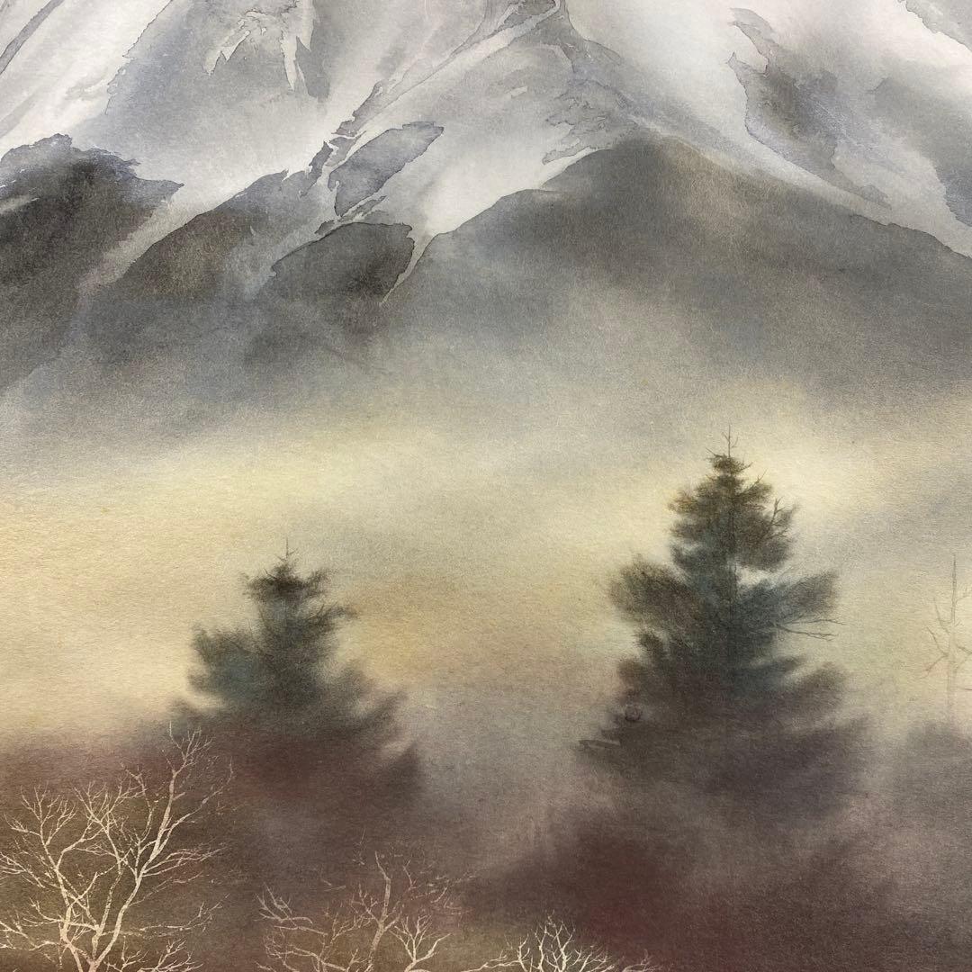 掛け軸2本 小林希光作 富士図、中川幸彦作「翡翠」