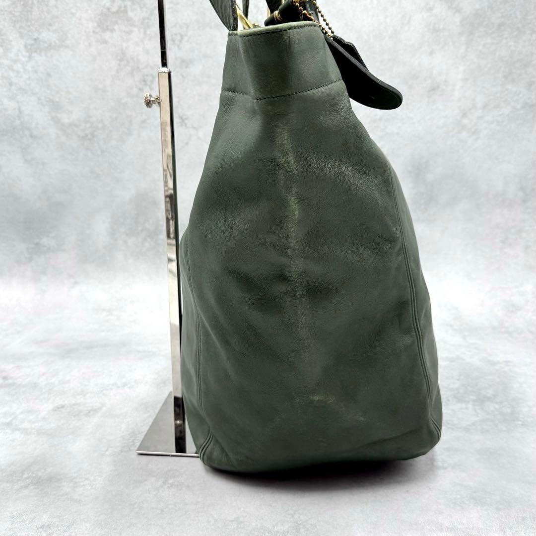 希少色 OLD COACH トートバッグ オールレザー GREEN グリーン