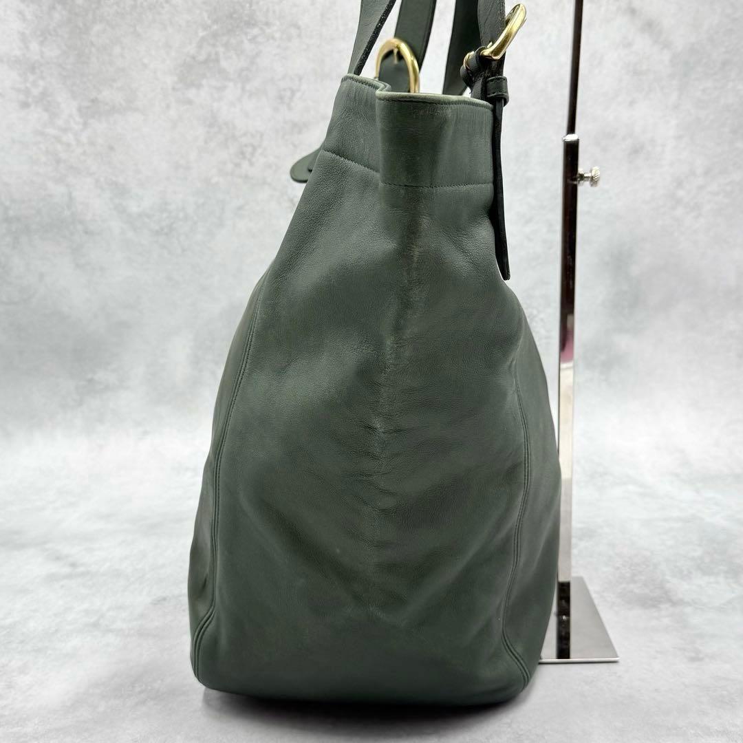 希少色 OLD COACH トートバッグ オールレザー GREEN グリーン