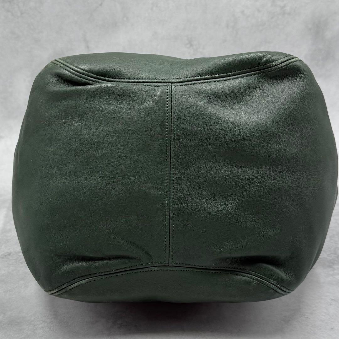 希少色 OLD COACH トートバッグ オールレザー GREEN グリーン