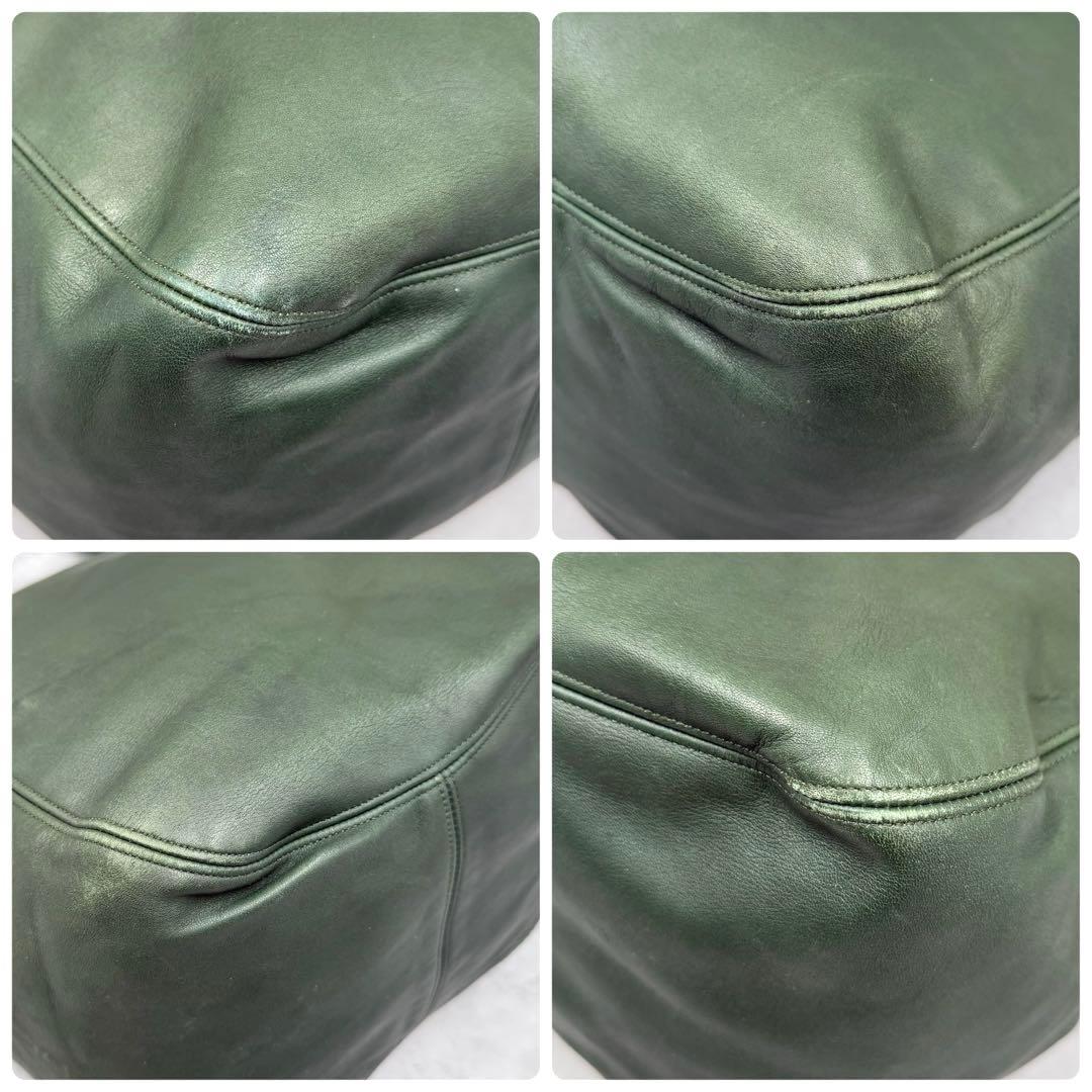 希少色 OLD COACH トートバッグ オールレザー GREEN グリーン
