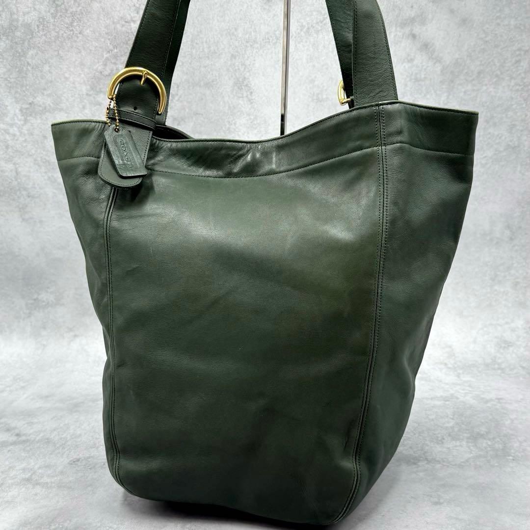 希少色 OLD COACH トートバッグ オールレザー GREEN グリーン