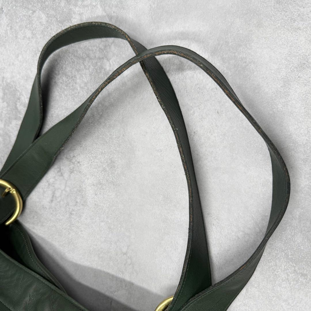 希少色 OLD COACH トートバッグ オールレザー GREEN グリーン