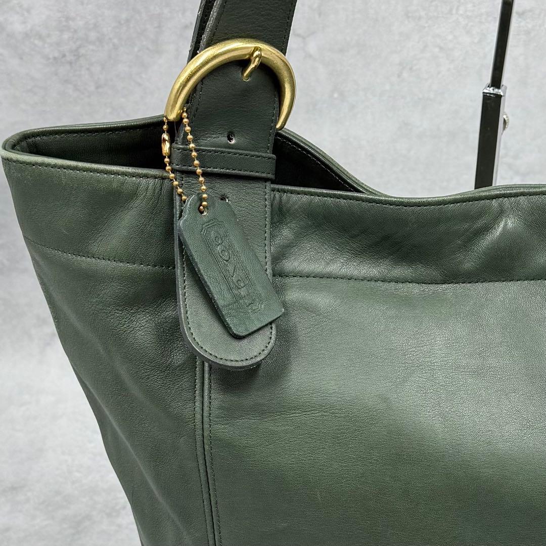 希少色 OLD COACH トートバッグ オールレザー GREEN グリーン