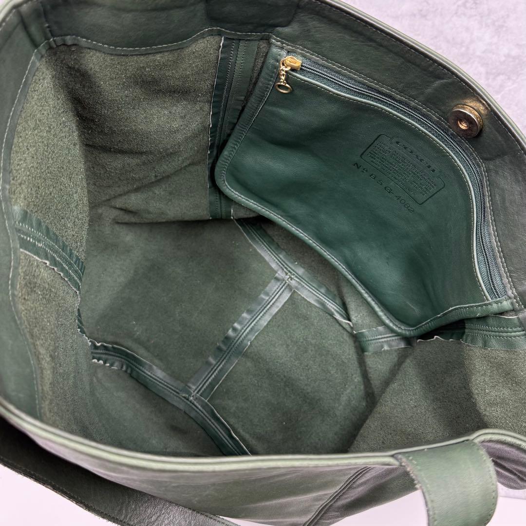 希少色 OLD COACH トートバッグ オールレザー GREEN グリーン
