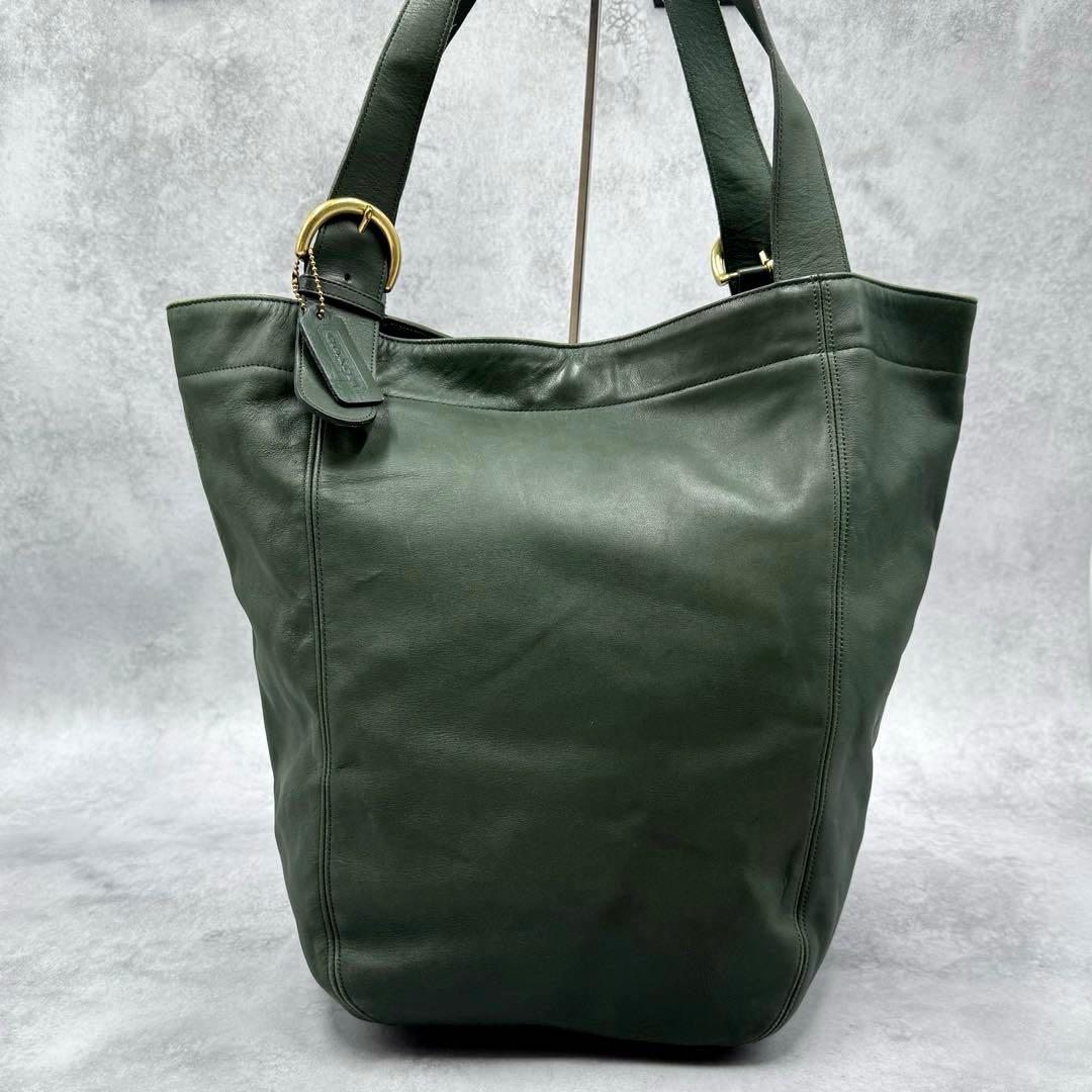 希少色 OLD COACH トートバッグ オールレザー GREEN グリーン