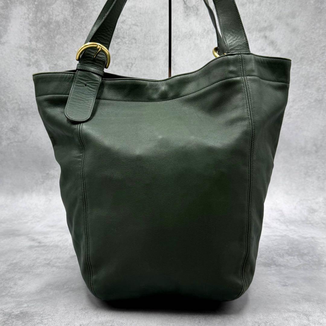 希少色 OLD COACH トートバッグ オールレザー GREEN グリーン