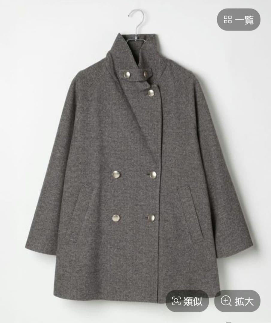 Global work 軽やかストレッチ襟2wayミドルコート Mサイズ