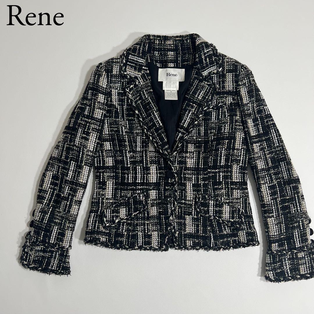 良品　Rene ルネ　ツイードジャケット　TISSUE社製生地　フォーマル　36