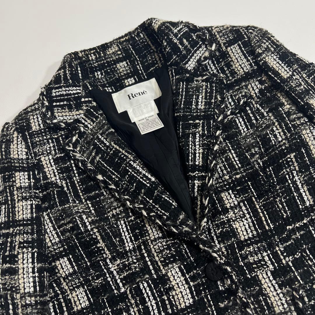良品　Rene ルネ　ツイードジャケット　TISSUE社製生地　フォーマル　36